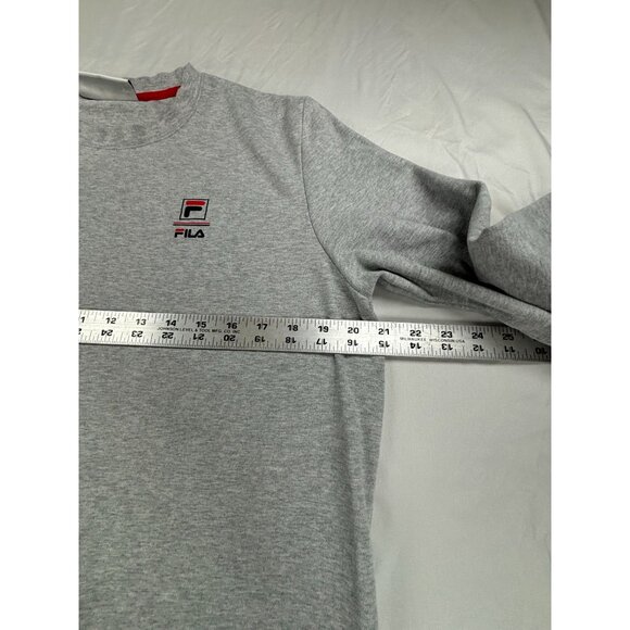 Fila Long Sleeve Crewneck Sweatshirt Gray Mens Medium log Comfort Pullover - Picture 7 of 8